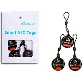 eGeeTouch® Smart NFC Fobs Black Pack of 3