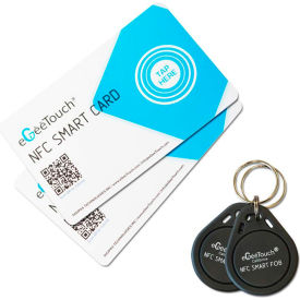 eGeeTouch® Smart NFC Smartcards & Key Fobs White/Black Pack of 4