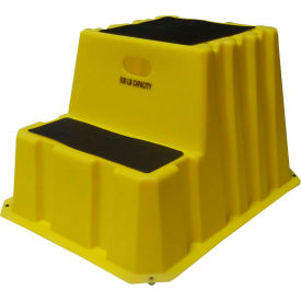 Diversified Plastics, Inc NST-2-14 2 Step Nestable Plastic Step Stand - Yellow 25-3/4"W x 32-3/4"D x 20-1/2"H - NST-2-14 image.