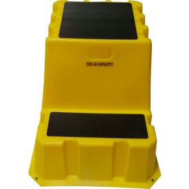 Diversified Plastics, Inc NTXST-2-14 2 Step Tall Nestable Plastic Step Stand - Yellow 24-3/4"W x 33"D x 24"H - NTXST-2-14 image.