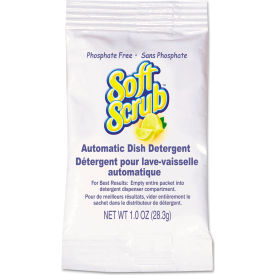 Soft Scrub Automatic Dish Detergent, Lemon Scent, 1 oz. Powder Packet, 200 Packets/Case