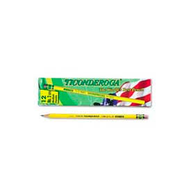 Dixon 13885 Dixon Ticonderoga Yellow Pencil, Woodcase, #2.5, Black Lead, 12-Pack image.