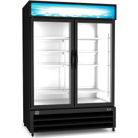 Kelvinator Merchandiser Freezer 2 Glass Door Bottom Mount 48 Cuft Black