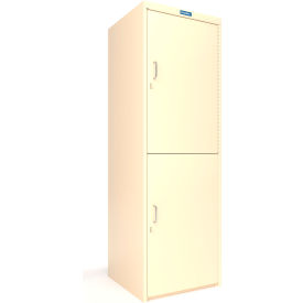 Global Industrial™ 2-Tier 2 Door Heavy Duty Locker 24"W x 24"D x 74"H Putty All-Welded