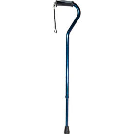 Drive Medical RTL10372BC Aluminum Offset Cane with Gel Hand Grip, Height Adjustable, Blue Crackle  image.