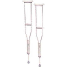 Drive Medical 10401-1 Aluminum Walking Crutches with Underarm Pad and Handgrip, Youth, 1 Pair image.