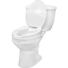 Drive Medical 12065 Drive Medical 12065 Raised Toilet Seat with Lock and Lid, Standard Seat, 4" Height image.