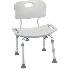 Drive Medical RTL12202KDR Deluxe Aluminum Bath Chair with Back, Gray image.