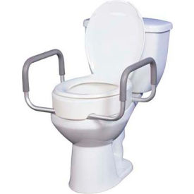 Drive Medical 12402 Drive Medical 12402 Premium Toilet Seat Riser with Removable Arms, Fits Standard Toilets image.