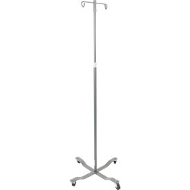 Drive Medical 13033SV Drive Medical 13033SV Economy Removable Top IV Pole, Silver Vein, 2 Hook, 40"- 82" Height image.