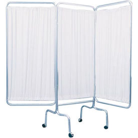 Drive Medical 13508 Drive Medical 13508 3-Panel Patient Privacy Screen, White Vinyl Panels and 1" Dia. Aluminum Tubing image.