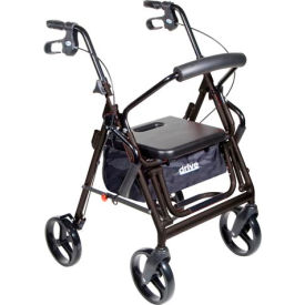 Drive Medical 795BK Drive Medical 795BK Duet Transport Wheelchair Chair Rollator Walker, Black, 8" Casters image.