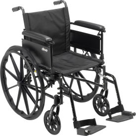 Drive Medical CX418ADFA-SF Cruiser X4 Wheelchair with Adjustable Detachable  Full Arms, Swing Away Footrests, 18" Seat image.