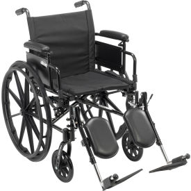 Drive Medical CX420ADDA-ELR Cruiser X4 Wheelchair with Adjustable Detachable Desk Arms, Elevating Leg Rests, 20" Seat image.