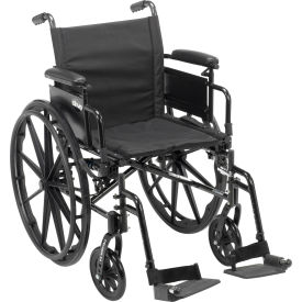 Drive Medical CX420ADDA-SF Cruiser X4 Wheelchair with Adjustable Detachable Desk Arms, Swing Away Footrests, 20" Seat image.