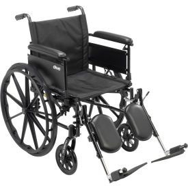 Drive Medical CX420ADFA-ELR Cruiser X4 Wheelchair with Adjustable Detachable Full Arms, Elevating Leg Rests, 20" Seat image.