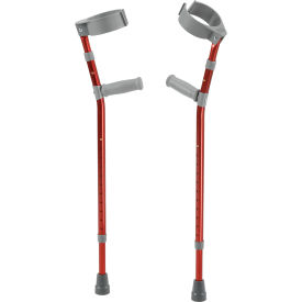 Drive Medical FC100-2GR Drive Medical Pediatric Forearm Crutches, Small, Castle Red, Pair image.
