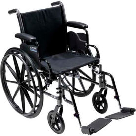 Drive Medical K318ADDA-ELR 18" Cruiser III Wheelchair, Flip Back Detachable & Adj. Height Desk Arms, Elevating Legrests image.