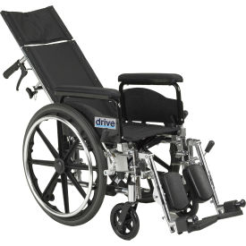 Drive Medical PLA418RBDFA Viper Plus GT Full Reclining Wheelchair, Detachable Full Arms, 18" Seat image.