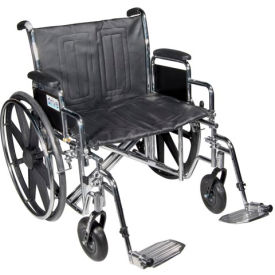 Drive Medical STD22ECDDA-ELR 22" Sentra EC Heavy Duty Wheelchair, Detachable Desk Arm, Dual Cross Brace, Elevating Legrests image.