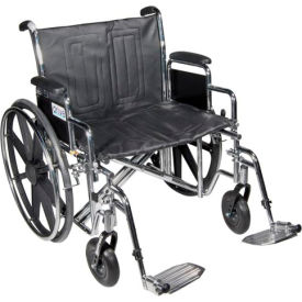 24"" Sentra Extra Heavy Duty Wheelchair Detachable Desk Arm Swing-away Footrests