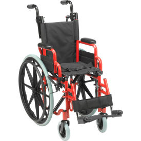 Drive Medical WB1200-2GFR Drive Medical WB1200-2GFR Wallaby Pediatric Folding Wheelchair, 12" Seat, Red image.