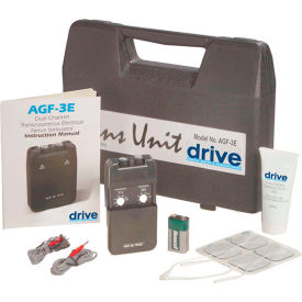 Drive Medical AGF-3E Drive Medical Portable Economy Dual Channel TENS with Electrodes & Carry Case AGF-3E image.