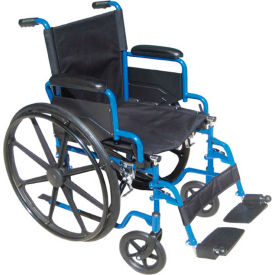 Drive Medical BLS16FBD-ELR 16" Blue Streak Wheelchair, Flip Back Desk Arms, Elevating Legrests image.