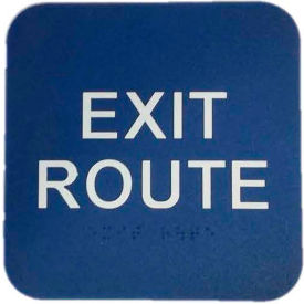 Don-Jo Mfg., Inc. HS 9070 34 Don Jo HS 9070 34 - Exit Route ADA Sign, 6" x 9", Blue With Raised White Lettering image.