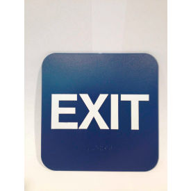 Don-Jo Mfg., Inc. HS 9070 35 Don Jo HS 9070 35 - Exit ADA Sign, 6" x 9", Blue With Raised White Lettering image.