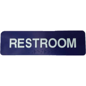 Don-Jo Mfg., Inc. HS 9070 48 Don Jo HS 9070 48 - Restroom ADA Sign, 1-3/4" x 6", Blue With Raised White Lettering image.