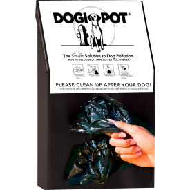 DOGIPOT® Junior Bag Dispenser with 400 Rolled Bags Aluminium Black 