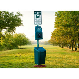 Complete Pet Station with 400 Rolled Bags, Polyethylene, Green view 2
