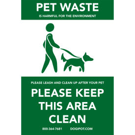 Reflective Pet Sign, On Leash, Aluminium, 11-1/2" x 18", Green view 2