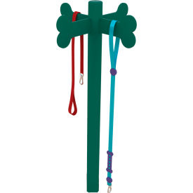 Dog Bone Leash Post, Powder Coated, Green view 2