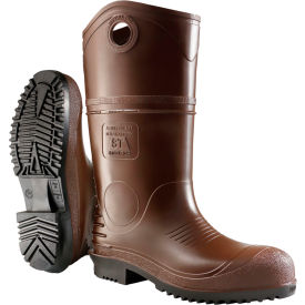 Dunlop Industrial & Protective Footwear  840860300 Dunlop® Durapro XCP Knee Boots, Chevron Outsole, Steel Toe, Size 3, 14"H, Brown image.