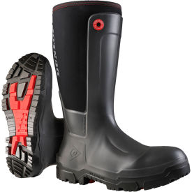 Dunlop Industrial & Protective Footwear  NE68A9305 Dunlop Snugboot WorkPro Full Safety Knee Boots, Cleated Outsole, Composite Toe, Size 5, 16"H, Black image.