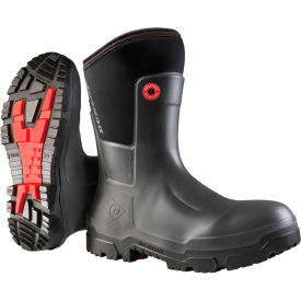 Dunlop Industrial & Protective Footwear  OD60A93.CH14 Dunlop® Snugboot Craftsman Mid-Calf Boots, Cleated Outsole, Plain Toe, Size 14, 12"H, Black image.