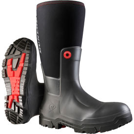 Dunlop Industrial & Protective Footwear  OD60A9305 Dunlop® Snugboot Pioneer Safety Knee Boots, Cleated Outsole, Plain Toe, Size 5, 16"H, Black image.