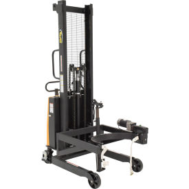 Vestil Portable Drum Lifter-Positioner 63" 24V DC Lift & 24V DC Rotation Clamp Cradle DRUM-LRT-DC-II
