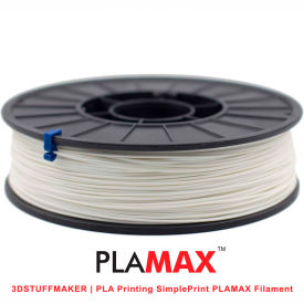 3D Stuffmaker PLA175-MAX-WHITE 3D Stuffmaker PLA 3D Printer PLA Max Filament, 1.75mm, 0.75 kg, White image.