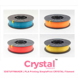 3D Stuffmaker PLA175-TRANS-YELLOW 3D Stuffmaker PLA 3D Printer Crystal Filament, 1.75mm, 0.75 kg, Yellow image.