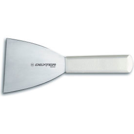 Dexter Russell Inc 31640 Dexter Russell 31640 - Griddle Scraper, High Carbon Steel, White Handle, 4"L image.