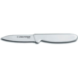 Dexter Russell Inc 31611 Dexter Russell 31611 - Tapered Point Paring Knife, High Carbon Steel, Stamped, White Handle, 3"L image.
