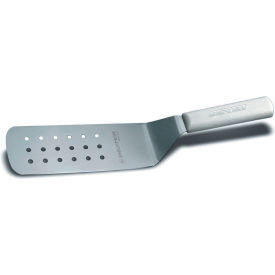 Dexter Russell Inc 16373 Dexter Russell 16373 - Perforated Turner, High Carbon Steel, White Handle, 8"L x 3"W image.