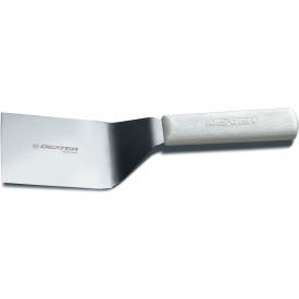 Dexter Russell Inc 16343 Dexter Russell 16343 - Hamburger Turner, High Carbon Steel, White Handle, 4"L x 3"W image.