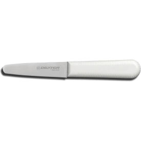 Dexter Russell Inc 10453 Dexter Russell 10453 - Clam Knife, High Carbon Steel, Stamped, White Handle, 3-3/8"L image.