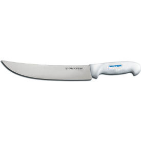 Dexter Russell Inc 24073 Dexter Russell 24073 - Cimeter Steak Knife, High Carbon Steel, Stamped, White Handle, 10"L image.