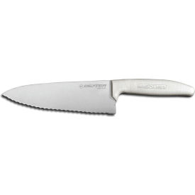 Dexter Russell Inc 12613*****##* Dexter Russell 12613 - Scalloped Cooks Knife, High Carbon Steel, Stamped, White Handle, 6"L image.