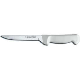 Dexter Russell Inc 31617 Dexter Russell 31617 - Stiff Narrow Boning Knife, High Carbon Steel, Stamped, White Handle, 6"L image.